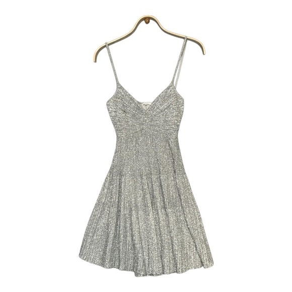 A.L.C. Aria Pleated Metallic Mini Dress. Sz: Small - Picture 4 of 10